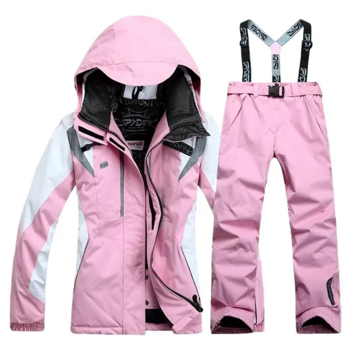 Damen Skianzug, zweiteilig mit Kapuzenjacke und passender Hose