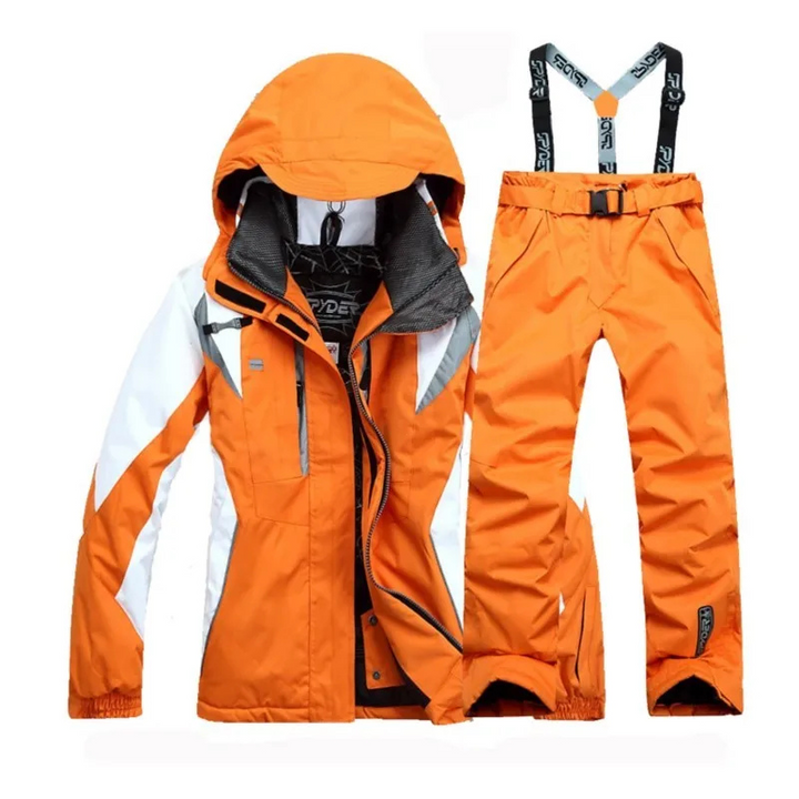 Damen Skianzug, zweiteilig mit Kapuzenjacke und passender Hose