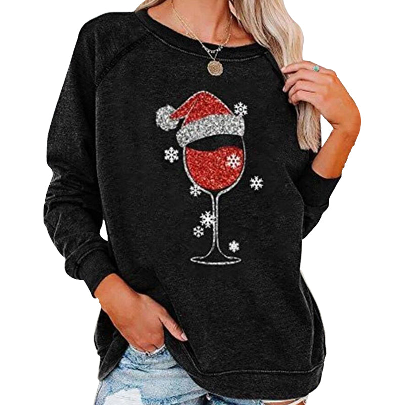 W&W Mode | Festliche Cheers Weinglas Sweatshirt