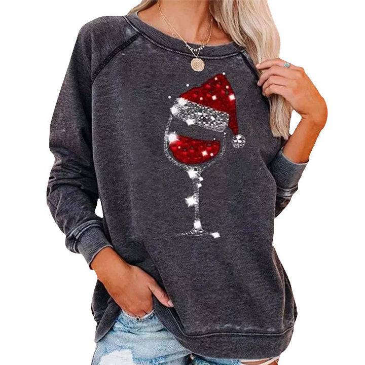 W&W Mode | Festliche Cheers Weinglas Sweatshirt