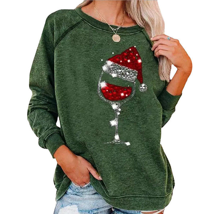 W&W Mode | Festliche Cheers Weinglas Sweatshirt