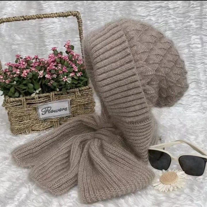 W&W Mode | Mütze und Schal Set - warme Damen Winteraccessoires