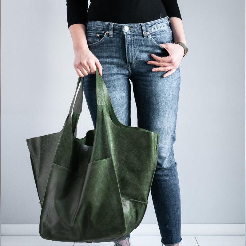 W&W Mode | Überdimensionale Leder Schultertasche für Damen
