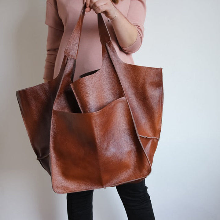 W&W Mode | Überdimensionale Leder Schultertasche für Damen