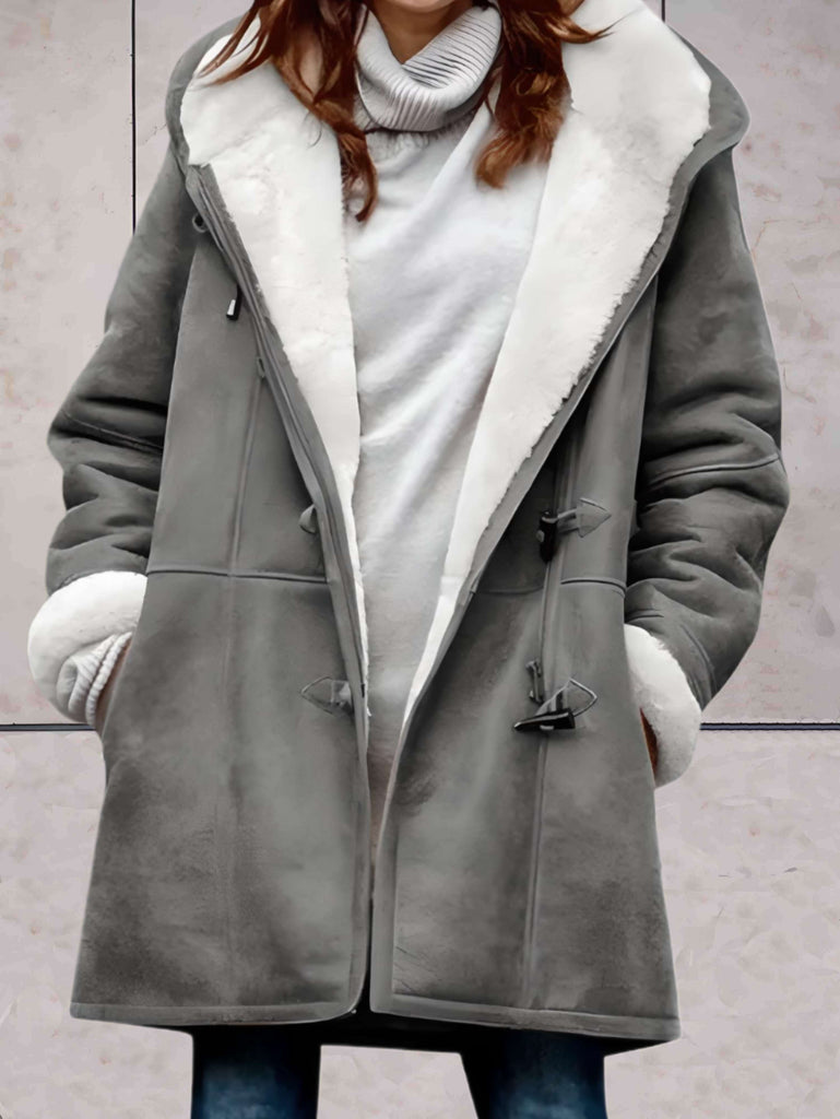 WW - Luxuriöser Wintermantel Aus Wildlederimitat Mit Fleece-Futter