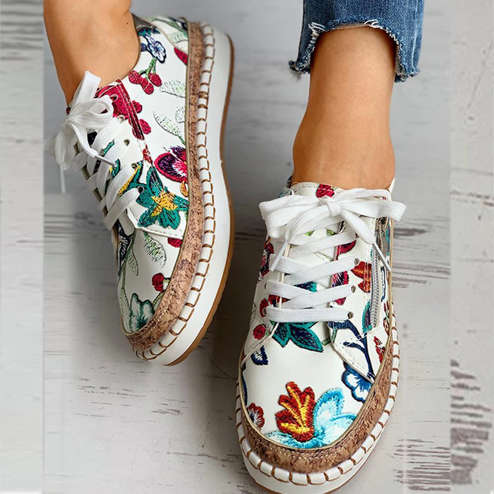 W&W Mode | Blumendruck Schuhe Mit Ergonomischem Fußbett