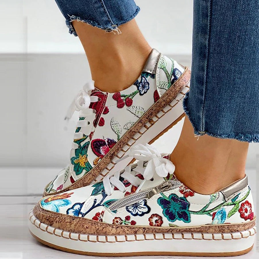 W&W - Orthopädische Florale Turnschuhe