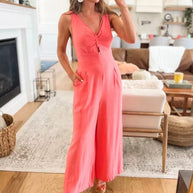 Ärmelloses Elegantes Overall mit Weitem Bein