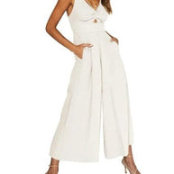 Ärmelloses Elegantes Overall mit Weitem Bein