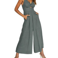 Ärmelloses Elegantes Overall mit Weitem Bein