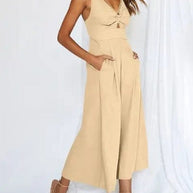 Ärmelloses Elegantes Overall mit Weitem Bein