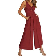 Ärmelloses Elegantes Overall mit Weitem Bein