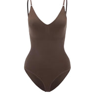 WW | Bodysuit Verstellbare Spaghetti Träger Tiefer V-ausschnitt Stretch Fit Shapewear