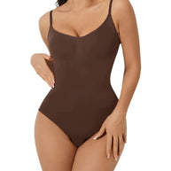 WW | Bodysuit Verstellbare Spaghetti Träger Tiefer V-ausschnitt Stretch Fit Shapewear