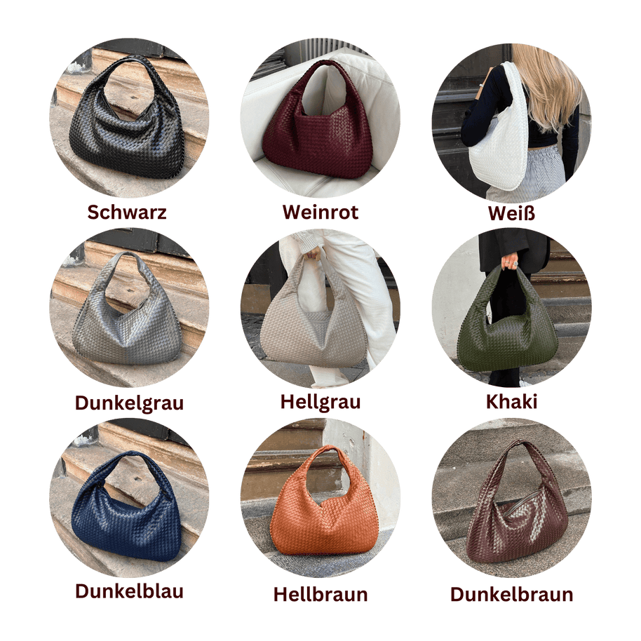 WW - Vintage Umhängetasche damen | Geflochtene Handtasche mit Reißverschluss im Sale