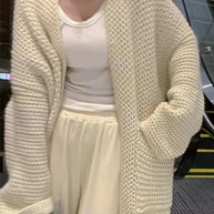 WW | Solid Baggy Strick Lange Strickjacke