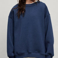 WW | Solides Übergröße Sweatshirt Mit Rundhalsausschnitt