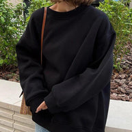 WW | Solides Übergröße Sweatshirt Mit Rundhalsausschnitt