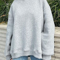 WW | Solides Übergröße Sweatshirt Mit Rundhalsausschnitt