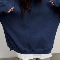 WW | Solides Übergröße Sweatshirt Mit Rundhalsausschnitt