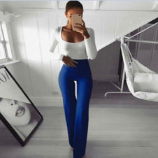 WW | Schlichte Hohe Taille Schlagweite Schlanke Lange Lockere Hose