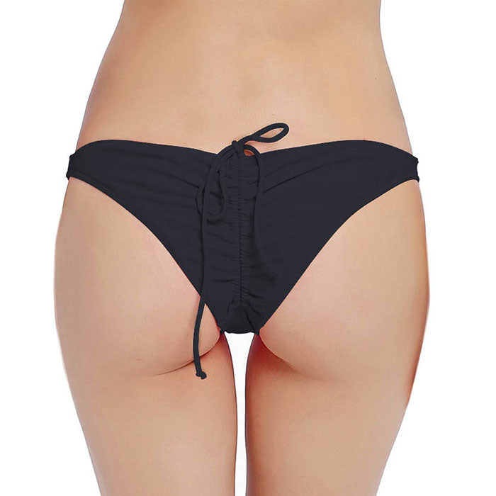 WW | Einfarbiger Rüschenschnitt Brazilian Bikini Cheeky Bottom