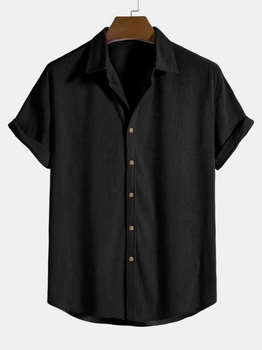 WW | Herren Schwarz Sommerhemd Modisch