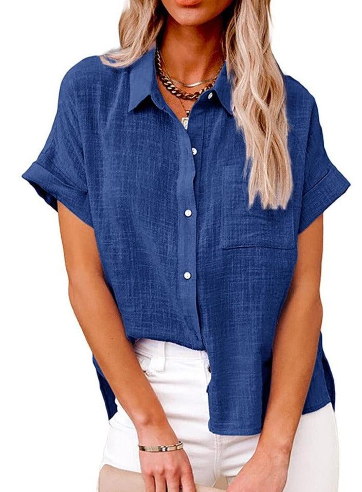 WW | Casual Button-Up Hemd mit Kurzen Ärmeln für Damen