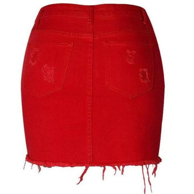 Distressed-Jeansrock