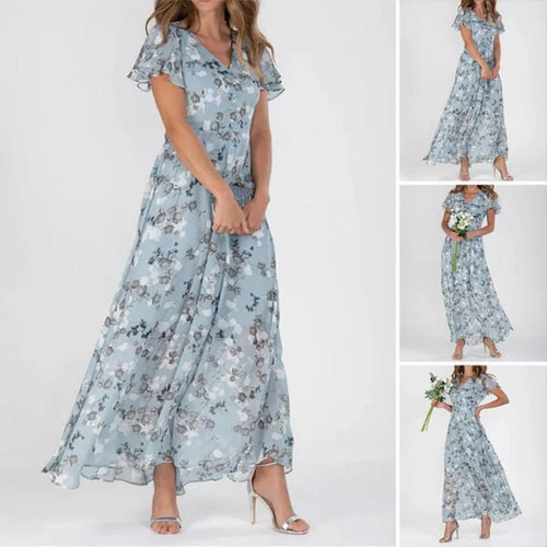 W&W Mode | Elegantes Blumen-Maxikleid für Frauen