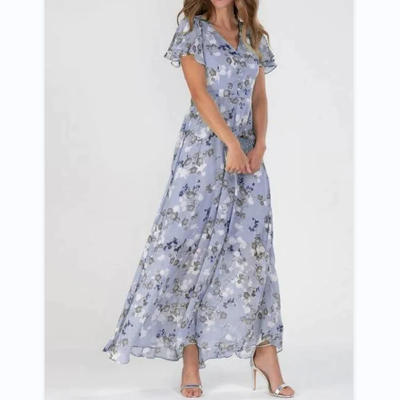 W&W Mode | Elegantes Blumen-Maxikleid für Frauen
