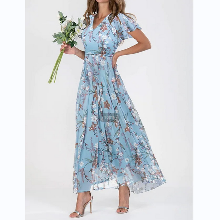 W&W Mode | Elegantes Blumen-Maxikleid für Frauen