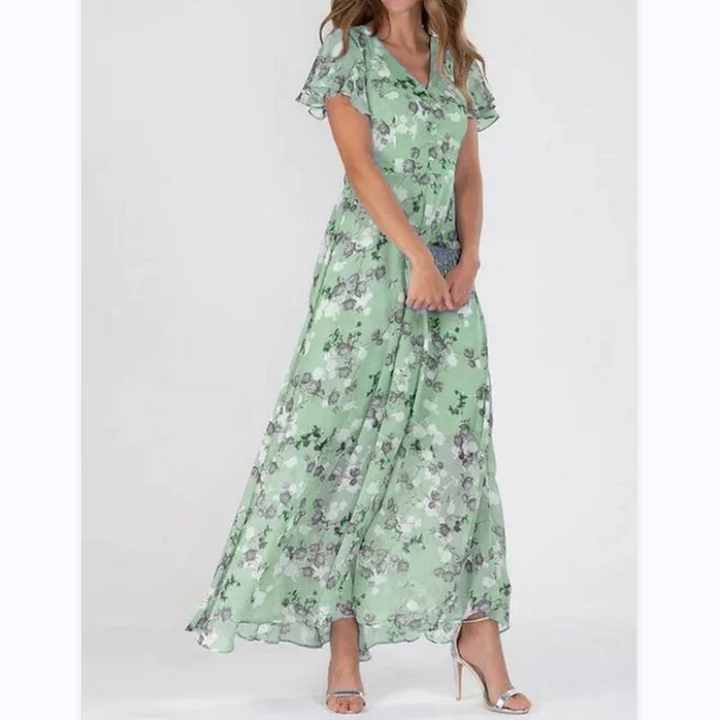W&W Mode | Elegantes Blumen-Maxikleid für Frauen