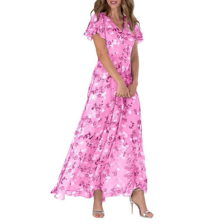 W&W Mode | Elegantes Blumen-Maxikleid für Frauen