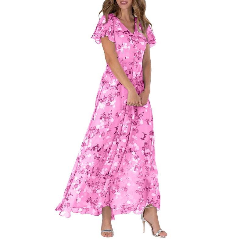 WW | Elegantes, Blumiges Maxi-Kleid für Damen