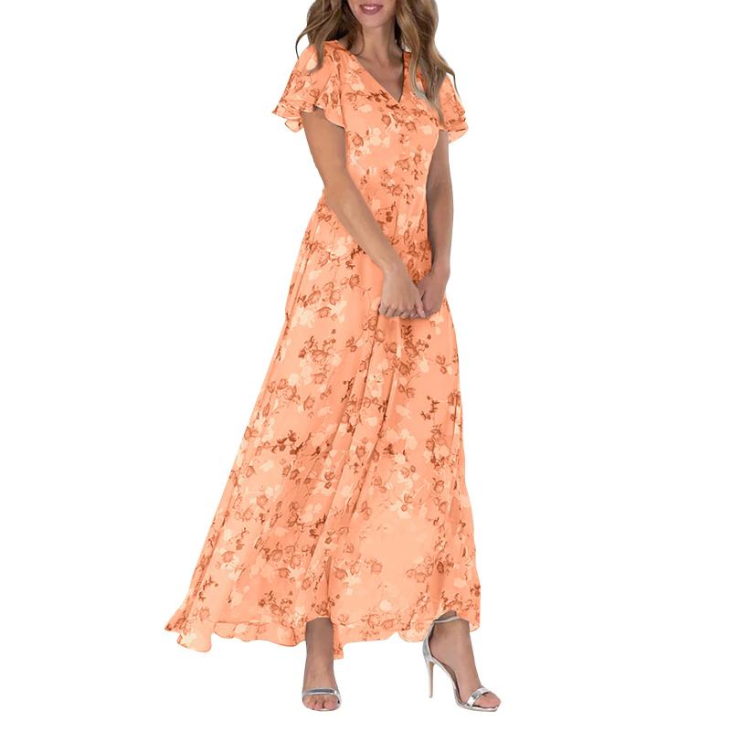 W&W Mode | Elegantes Blumen-Maxikleid für Frauen