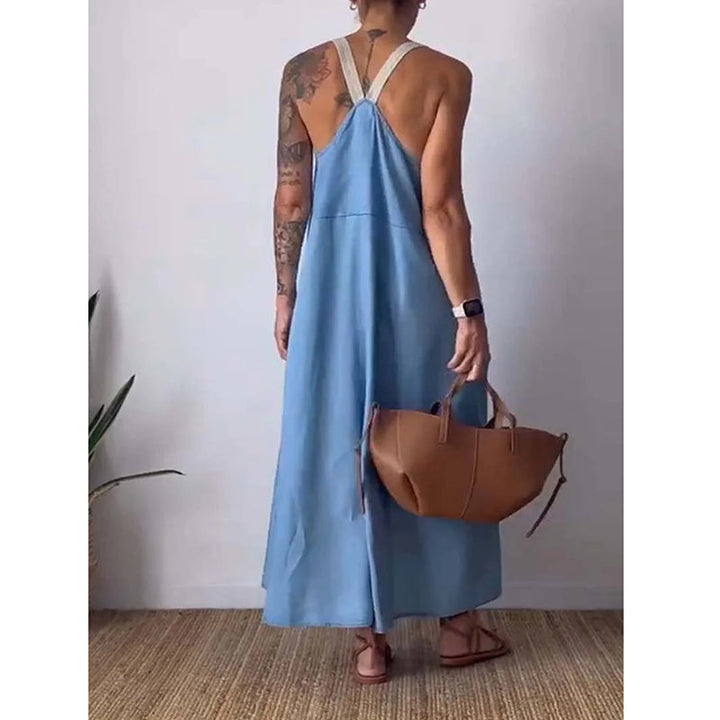 Damen Kleid aus Baumwoll-Leinen-Mischung