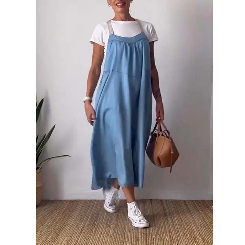 Damen Kleid aus Baumwoll-Leinen-Mischung