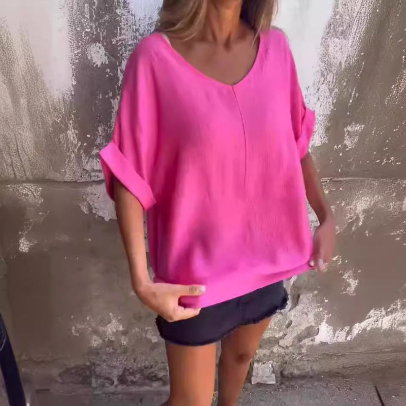 W&W Mode | T-Shirt Mit Übergroßem V-Ausschnitt Für Damen