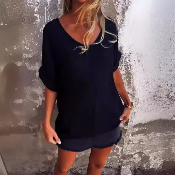 W&W Mode | T-Shirt Mit Übergroßem V-Ausschnitt Für Damen