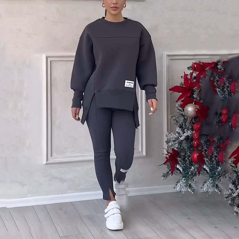 WW | Lässig Damen Sweatshirt Und Leggings Satz