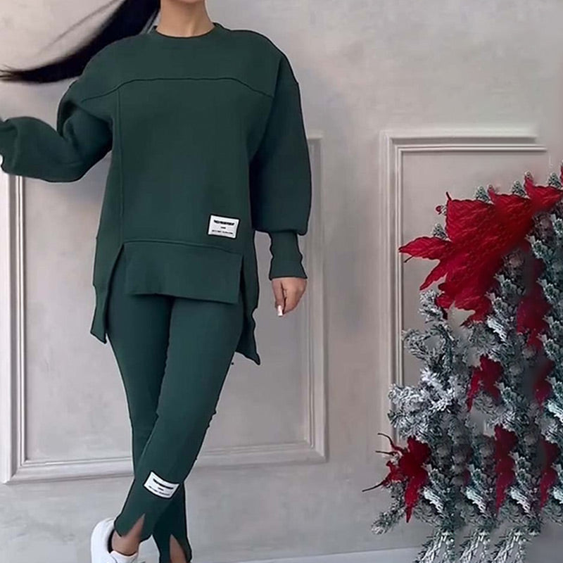 WW | Lässig Damen Sweatshirt Und Leggings Satz