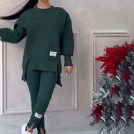 WW | Lässig Damen Sweatshirt Und Leggings Satz