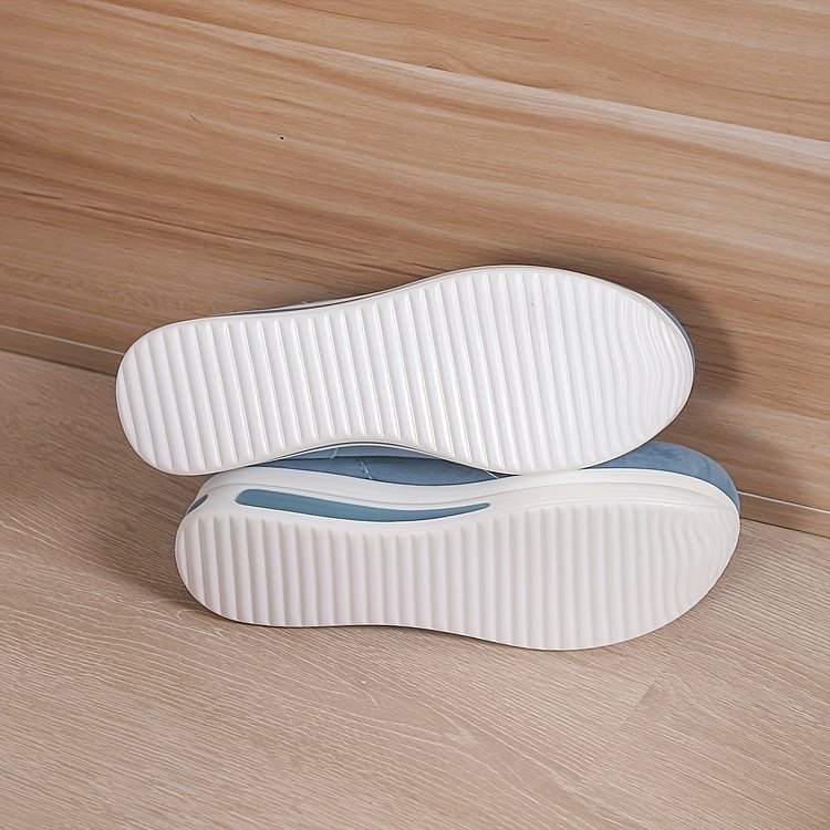 WW | Damen Slip on Sneakers mit Goldenen Reißverschlüssen und Erhöhtem Absatz