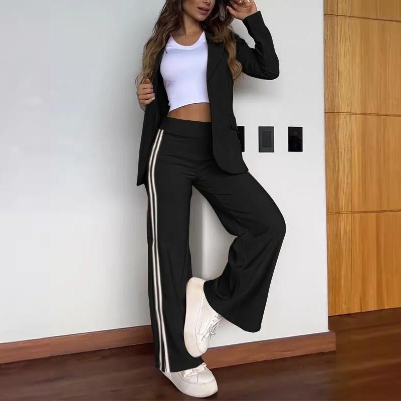WW | Blazer Mit Kerbrevers Und Hose Mit Weitem Bein Satz