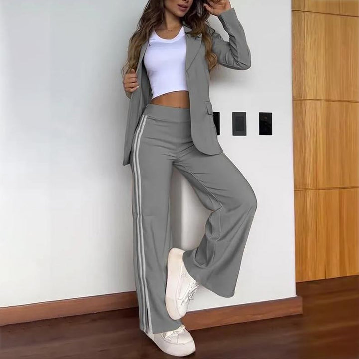 W&W Mode | Blazer Mit Kerbrevers Und Hose Mit Weitem Bein Satz