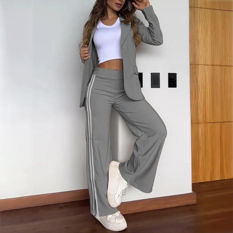 WW | Blazer Mit Kerbrevers Und Hose Mit Weitem Bein Satz