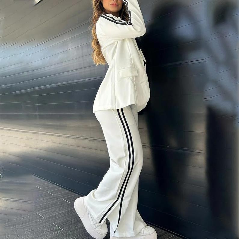 W&W Mode | Blazer Mit Kerbrevers Und Hose Mit Weitem Bein Satz