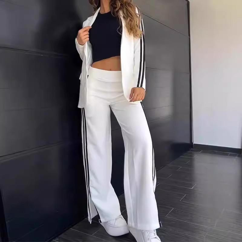 W&W Mode | Blazer Mit Kerbrevers Und Hose Mit Weitem Bein Satz
