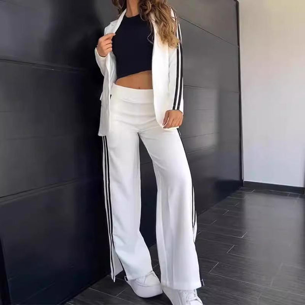 WW | Blazer Mit Kerbrevers Und Hose Mit Weitem Bein Satz